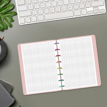 A5 Grid Refill Paper, 6-Hole Graph Paper, 100Sheets / 200Pages Loose-Leaf Grid Paper, 100gsm White Paper, 5.8" x 8.3 "