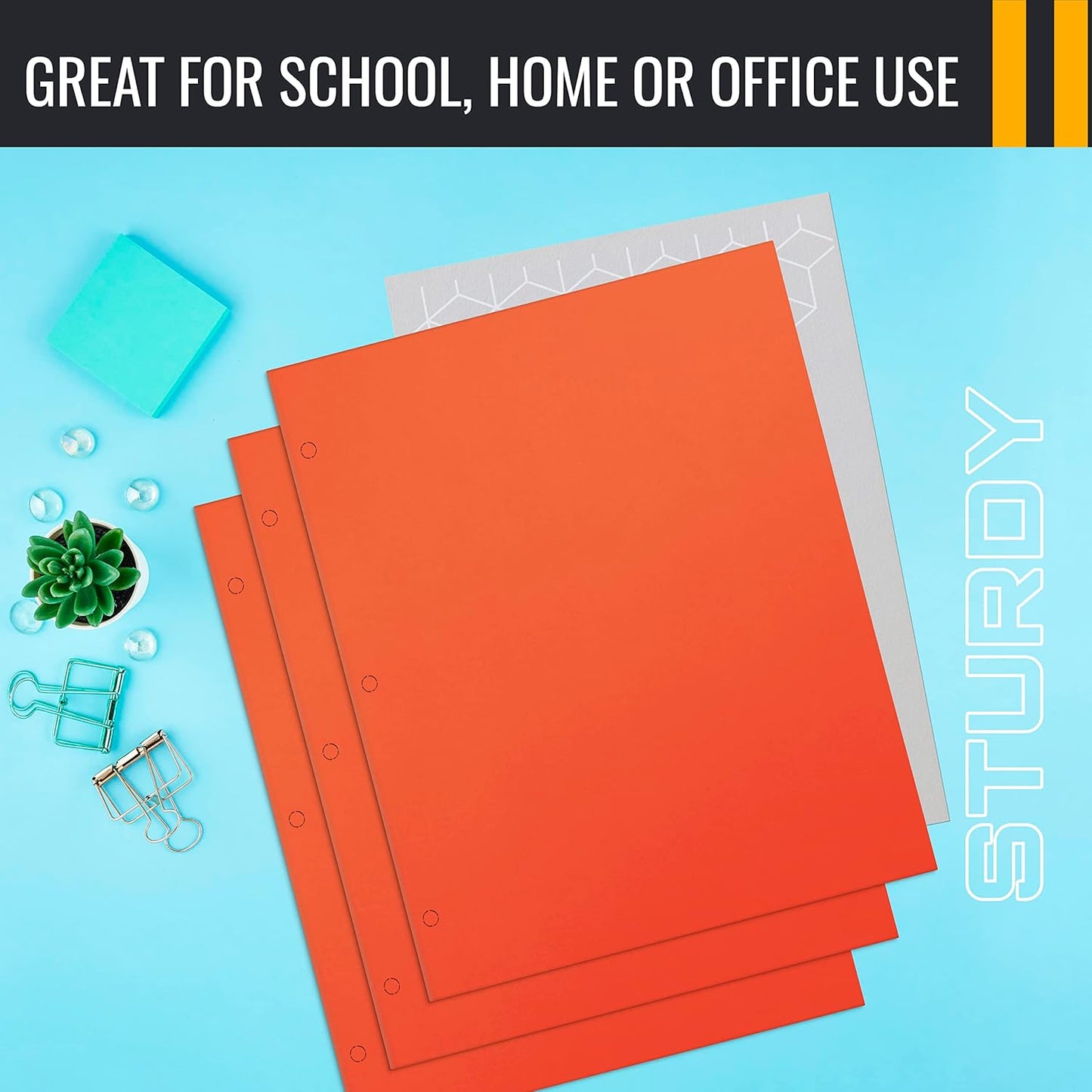 Better Office Products Two Pocket Portfolio Folders, 50-Pack, RED, Letter Size Paper Folders, 50 Pieces, Red