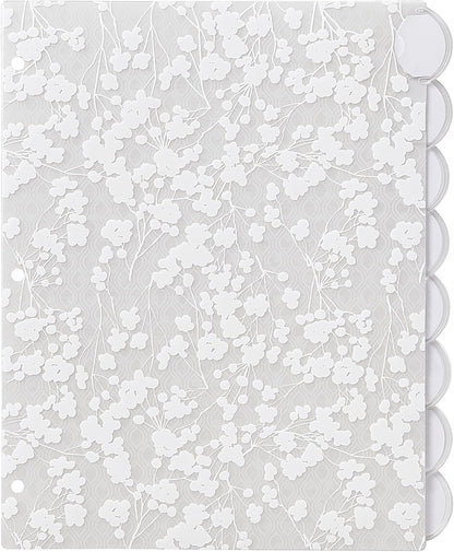 Avery Insertable Style Edge Plastic Dividers for 3 Ring Binders, 8-Tab Set, Assorted White Frosted Designs, 1 Set (11291)