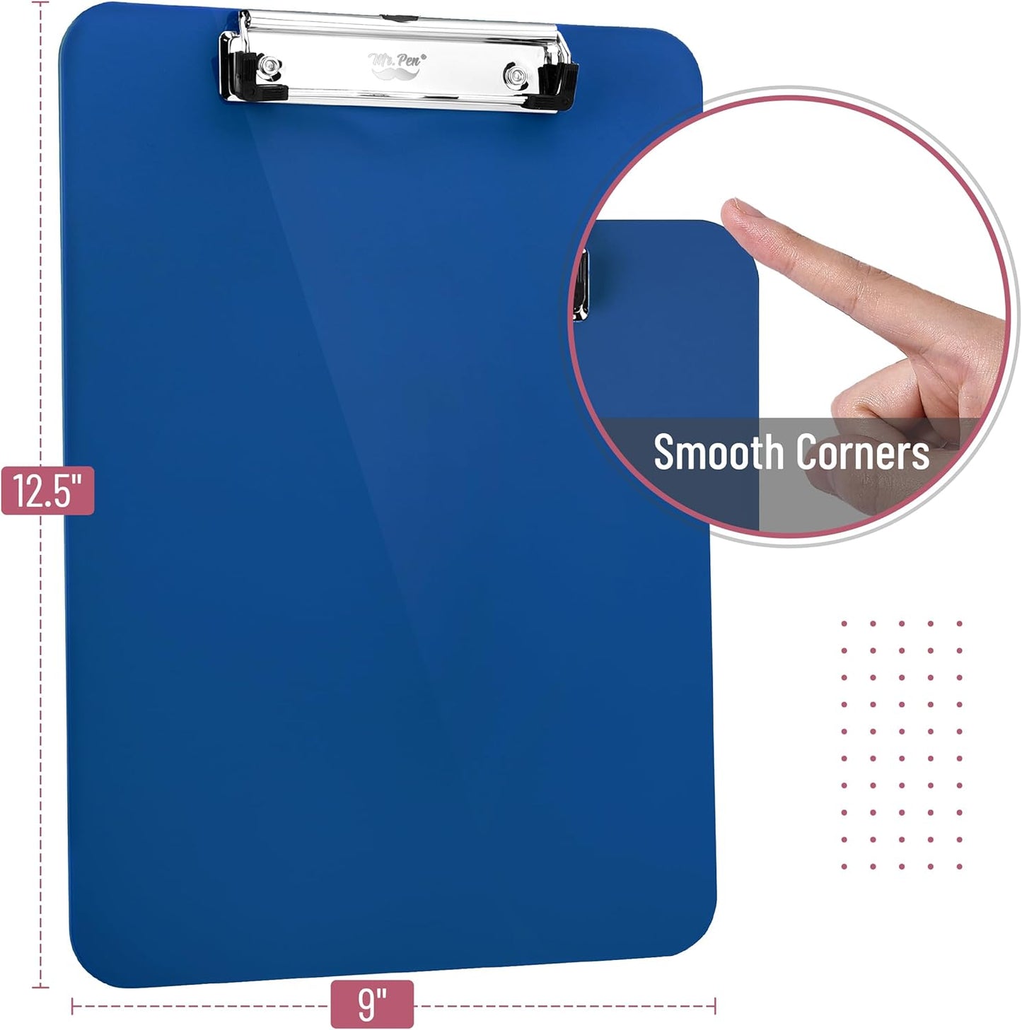 Mr. Pen- Plastic Clipboard, Letter Size, Black, Clipboard Plastic, Low-Profile Metal Clip with Retractable Hanging Hole