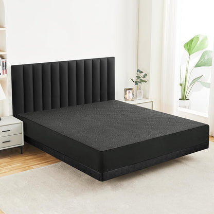 Sufdari Mattress Protector,Waterproof 18" Deep Pocket Mattress Cover Fitted Sheet Style with Elastic Rubber Band,Washable and Easy Care-Black,Queen