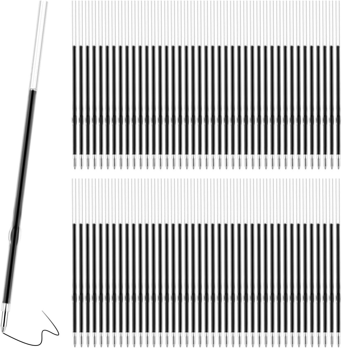 150 Piece Ballpoint Refills 1 mm Medium Point Tip Retractable Ballpoint Smooth Writing Pen Refills for Journal Writing Office and School Supplies