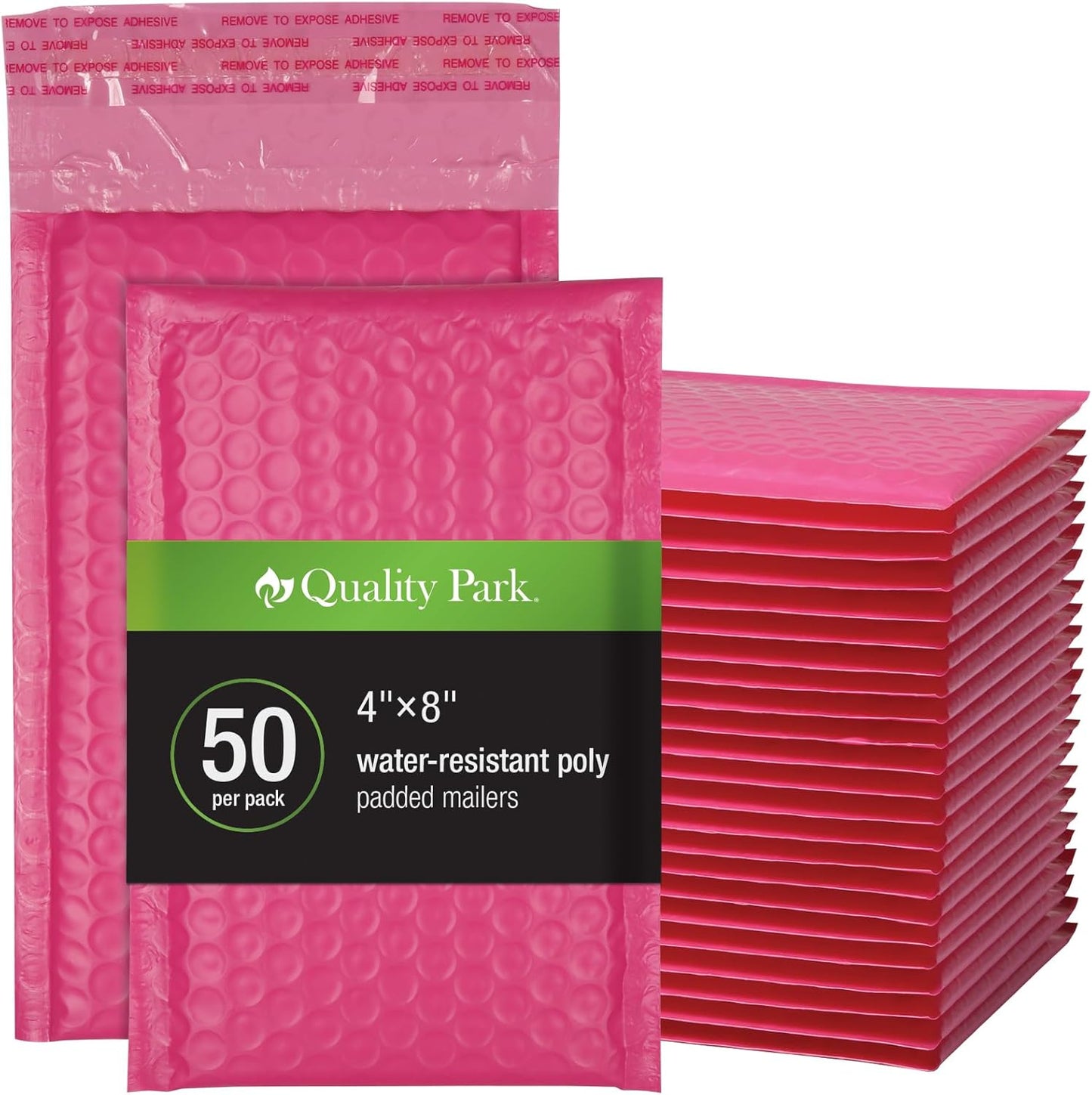 Quality Park Bubble Mailers, 6 x 9 Inch, White Poly Mailers, Padded Envelopes, Shipping Envelopes, Water Resistant, Self Seal, 50 Per Box (QUA85856), Plastic
