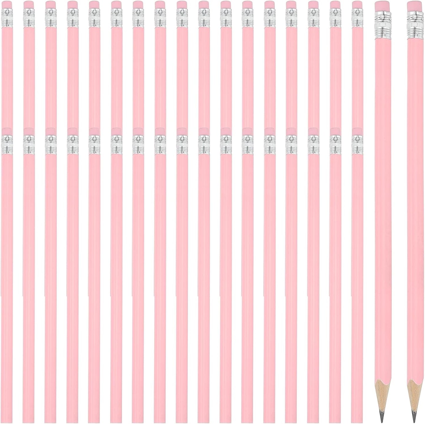 PATIKIL Round Pencils, 36 Pack Triangle HB Graphite Pencil Woodcase Wooden Pencils with Eraser for Classroom Office Writing Drawing Supplies, Green