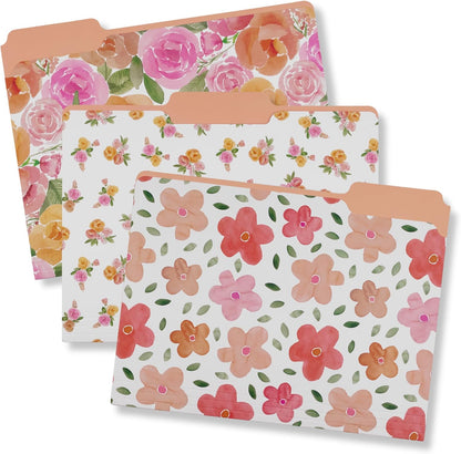 Steel Mill & Co Cute File Folders, Set of 9, Document Organizer for Filing Cabinet, Decorative Letter Size Files, Wanderlust