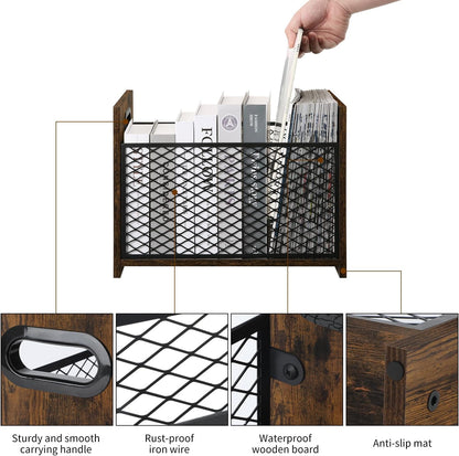 YINMIT Magazine Holder, Magazine Rack Floor, Magazine Storage Basket, File Holder Organizer, Folder Organizer for Magazines, Books, Newspapers, Tablets (Medium)