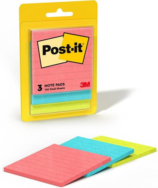 Post-it Notes, 3 in x 3 in., 3 Sticky Notes Pads, 50 Sheets per Pad, Poptimistic Collection, School Supplies and Oﬃce Products, The Original Post-it Note