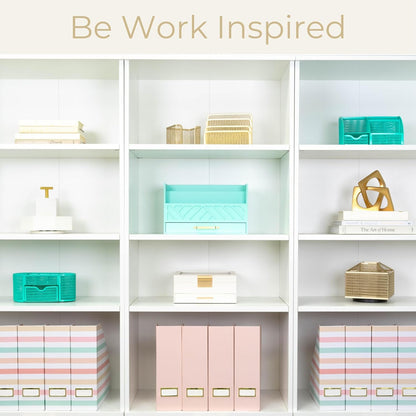 BLU MONACO | Cardboard Magazine File Holder Set of 4 | Vertical Magazine File Holder for Desk and Shelves | Standing File Holder for Classroom School Paper Storage
