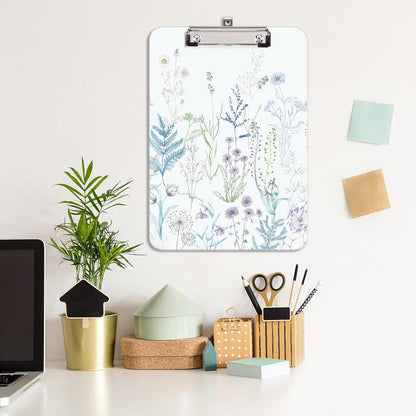 Hongri Plastic Cute Clipboard, Letter Size for Students, Teacher, Woman and Kids, Low Profile Clip, Decorative Pattern, Size 9 x 12.5 in, Dream Marble