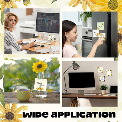 9 Pads Wildflower Sticky Notes 3x3 Inch Cute Self Stick Notepads Notes Adhesive Memo Pad Office Decor Gifts for Students School Teacher Meeting Office Supplies