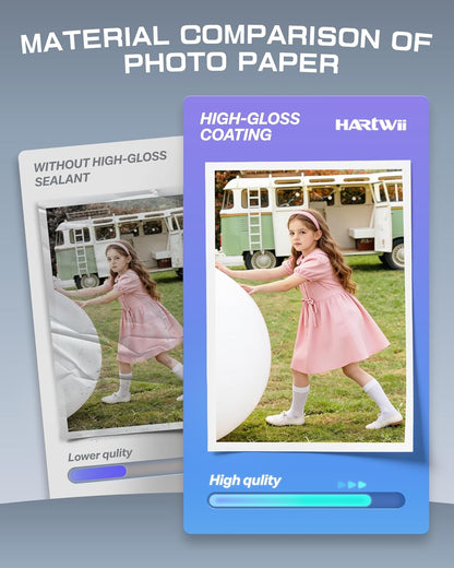 220 Sheets Photo Paper Glossy Inkjet 8.5x11 44lb 160Gsm A4 Letter Size Suitable for All Dye Ink Printers for Calendar Menu Brochure Paper Flyers Paper, Cards