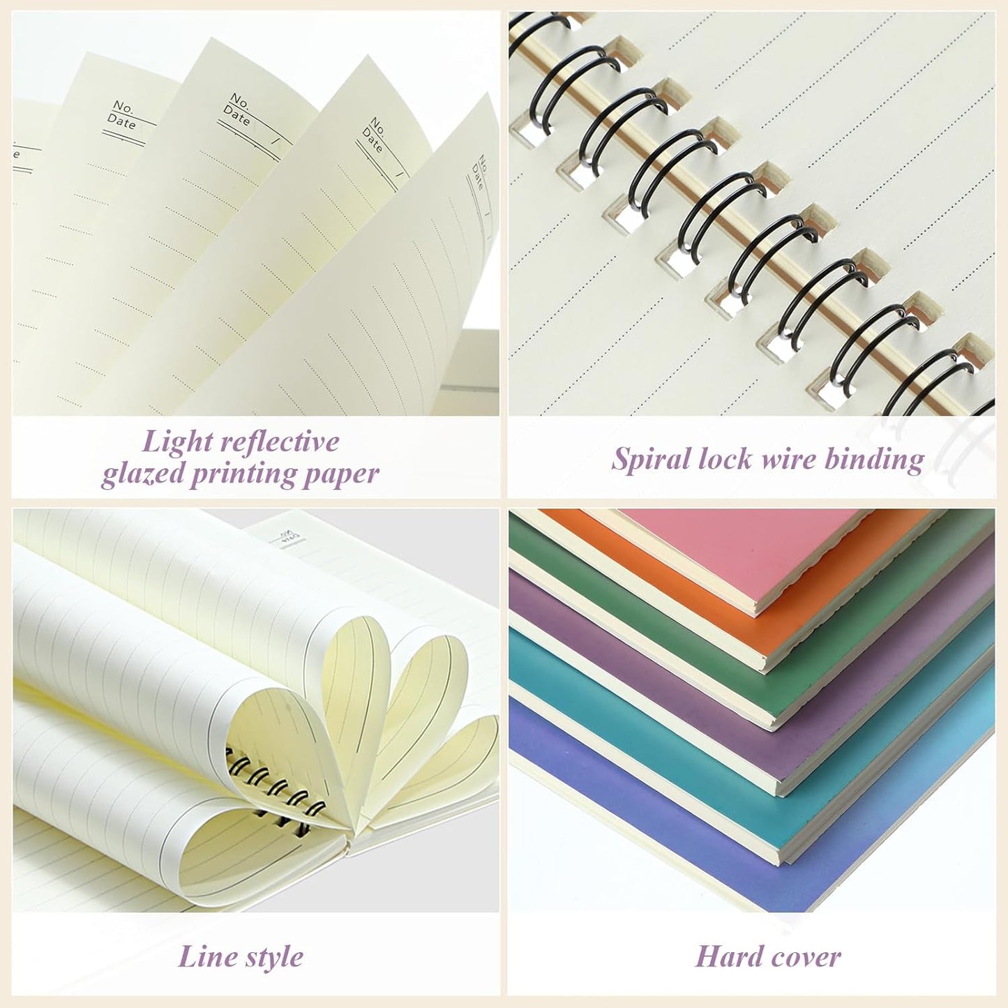 Leelosp 12 Pack Small Spiral Notebook Lined Spiral Journal College Ruled Notebook Wire Bound Kraft Cover, 120 Pages for Work (Multicolor,5.5 x 8.3 Inch)