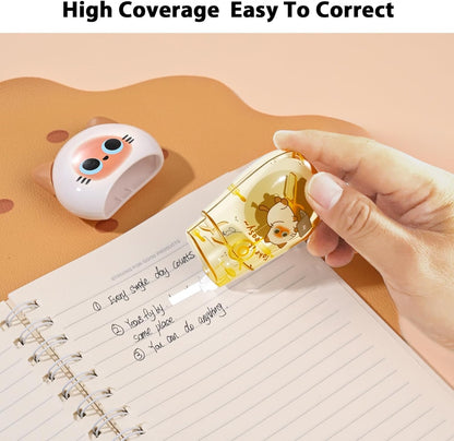 2Pcs Cute Cat White Correction Tape Kawaii Extra-Long Correction Tape – 98ft (30m) Each with Aesthetic Cute Cartoon Cat Applicator for Back To School Office Supplies