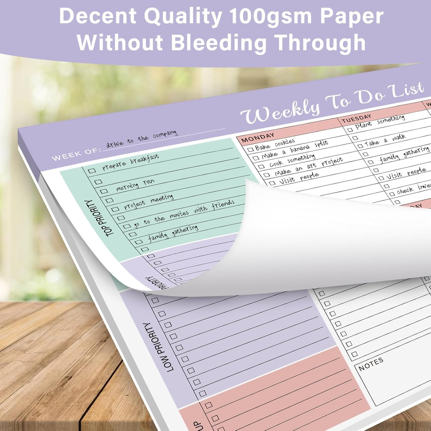 Weekly To Do List Notepad with 52 Undated Sheets（8.5"×11"）- Weekly Desk Planner Pad with Spiral Binding for Women & Man, Office, School and Home Personal Organizer
