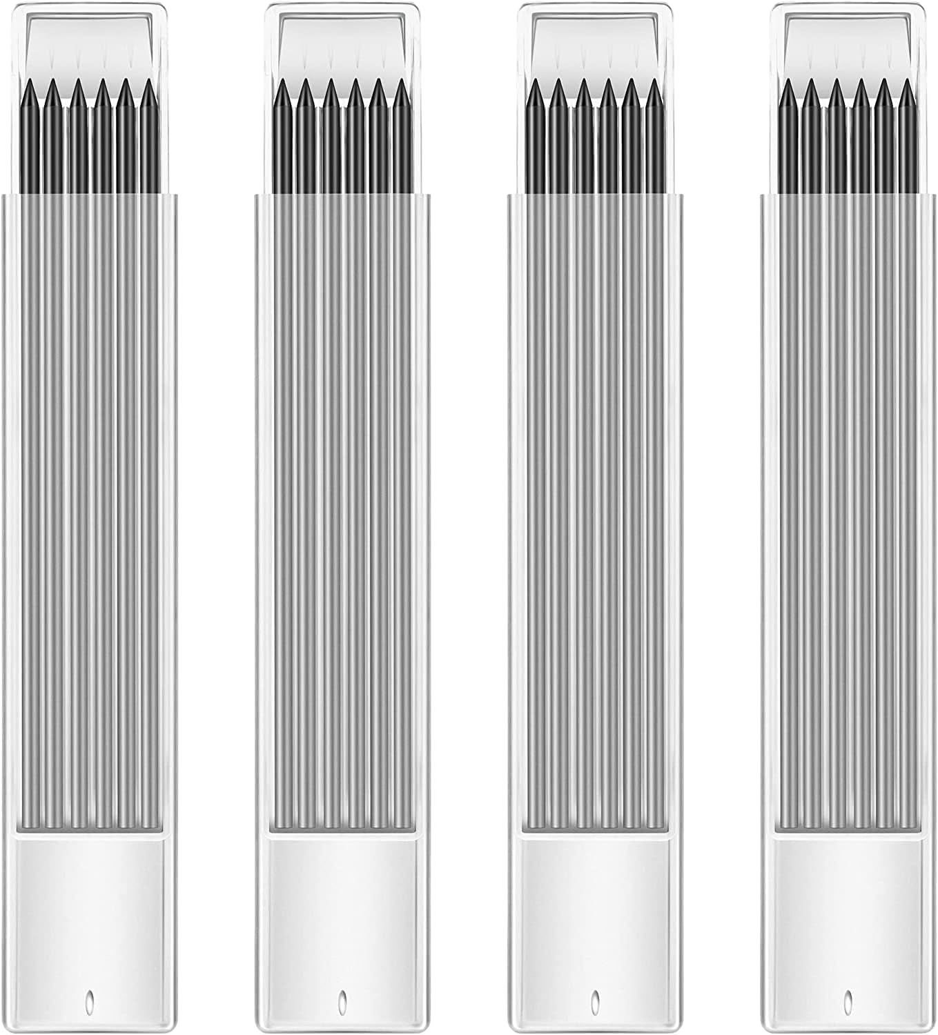 Hiboom 24 Pieces 2.8mm HB Refill for Carpenter Pencil, Study Long Lasting Pencil for Mechanical Pencil Woodworking Construction (Black)