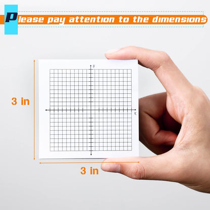 Sabary 8 Packs Graph Paper Sticky Notes 400 Sheets 3 x 3 Inch Lined Mini Graph Pads 20 x 20 Four Quadrant Adhesive Grid Sticky Notes for Office School Math Supplies(8 Pads)