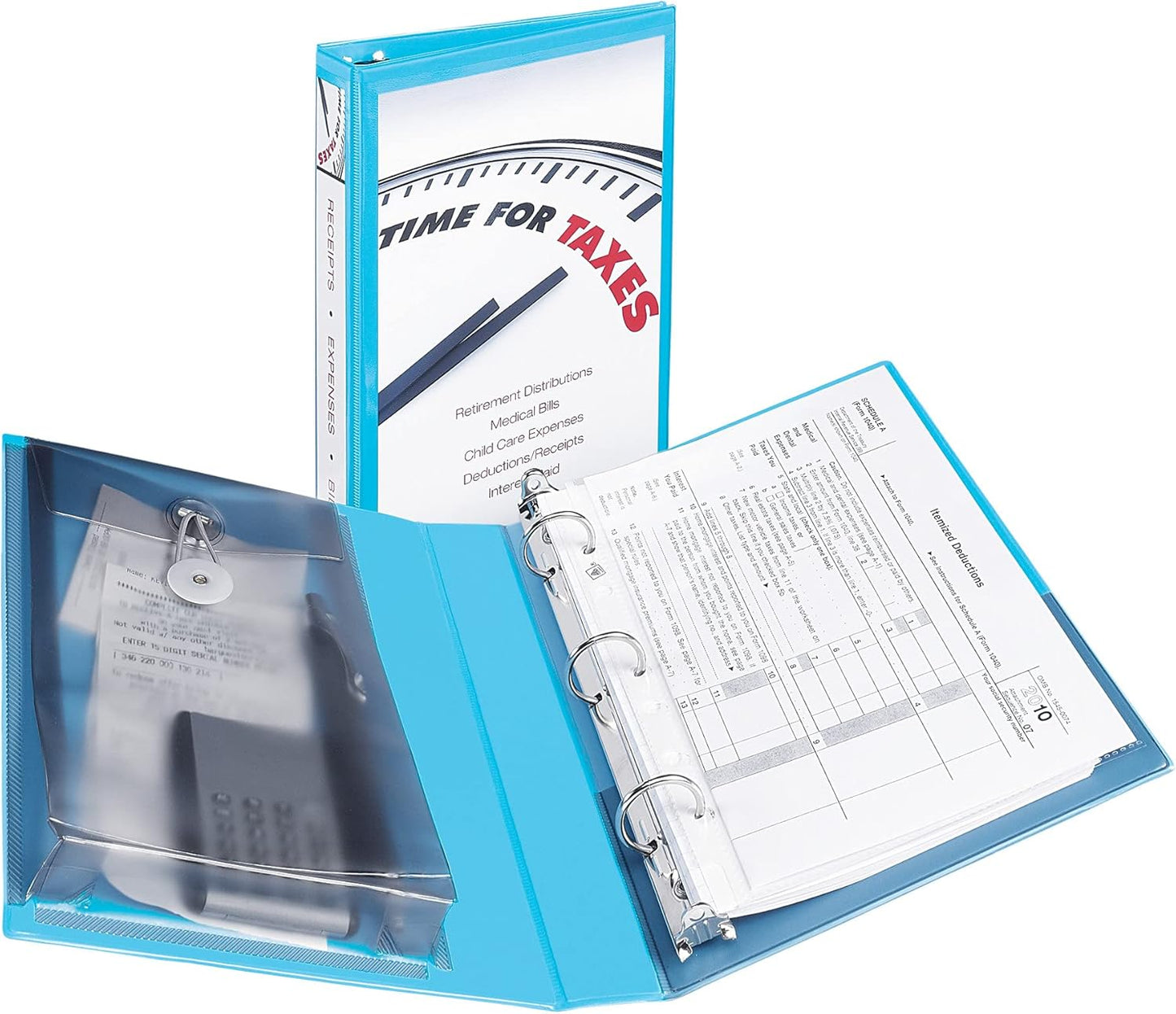 Avery Mini Durable View Protect & Store 3 Ring Binder, Holds 5.5" x 8.5" Paper, 1" Round Rings, 175-Sheet Capacity, 1.4 Inch Wide Spine, Includes Fully Enclosed Pocket, 1 Light Blue Binder (23014)
