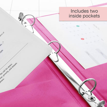 BAZIC Products 3 Ring Binder - Green, Economy View Binder with Clear Overlay Cover and Round Rings, Organizer for School Office Home Use, 0.5-inch Capacity Holds 100 Sheets Paper, 1-Pack