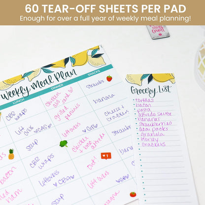 bloom daily planners Horizontal Weekly Tear-Off To Do List Planning Pad - Undated Notepad Organizer & Healthy Habit Tracker - 8.5” x 11” - Floral