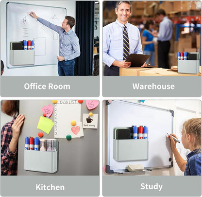 Camelmother 2Magnetic Marker Holder For Whiteboard Dry Erase Marker Holder For Office Refrigerator Fridge Classroom Must (black)