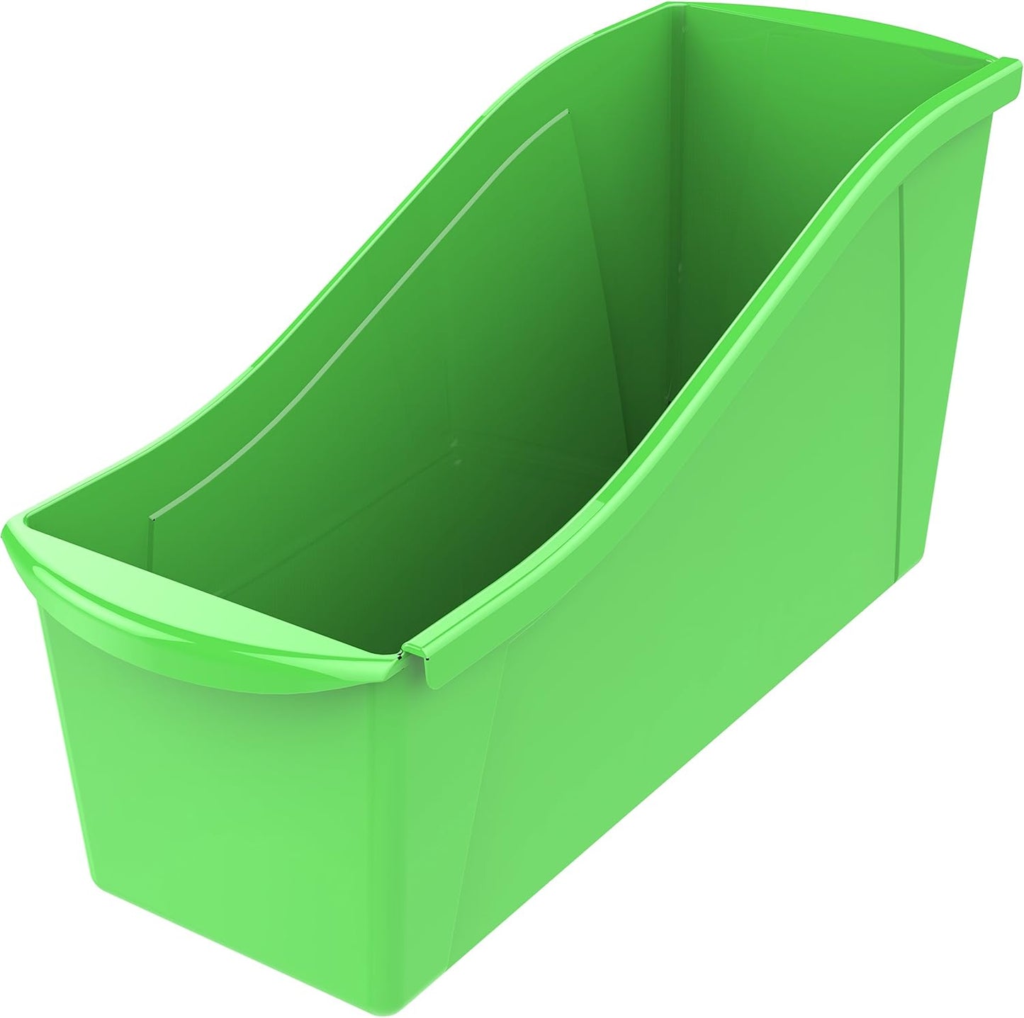 Storex Large Book Bin, Interlocking Plastic Organizer for Home, Office and Classroom, STEM Assortment, 6-Pack