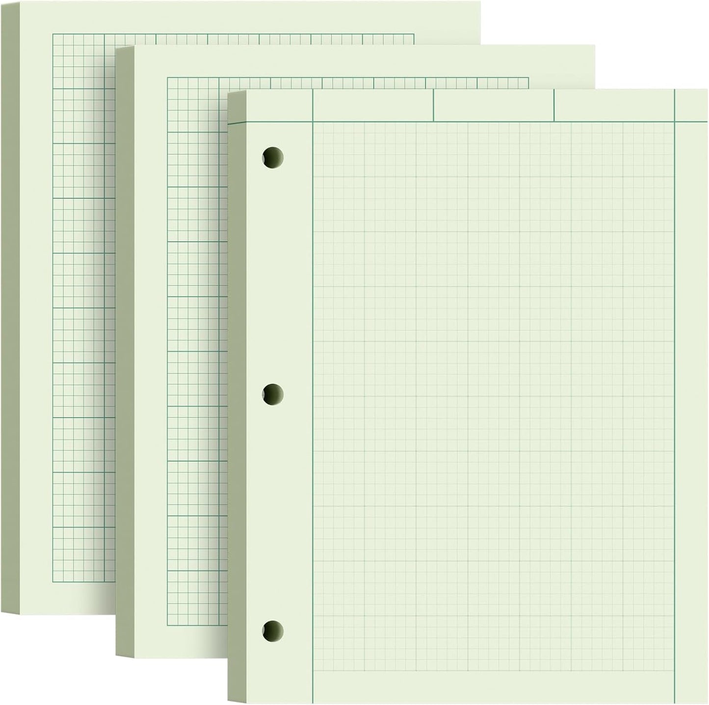 Engineering Computation Pad, 6 Pack Engineering Paper 8.5 x 11, 5x5 Quad Ruled, Top Glue Binding Engineering Notebook 8.5 x 11, 3-Hole Punched Grid Paper, Graph Paper Notebook 100 Sheets Per Pad