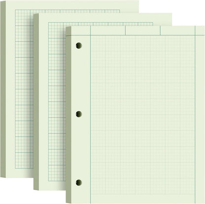 Engineering Computation Pad, 6 Pack Engineering Paper 8.5 x 11, 5x5 Quad Ruled, Top Glue Binding Engineering Notebook 8.5 x 11, 3-Hole Punched Grid Paper, Graph Paper Notebook 100 Sheets Per Pad