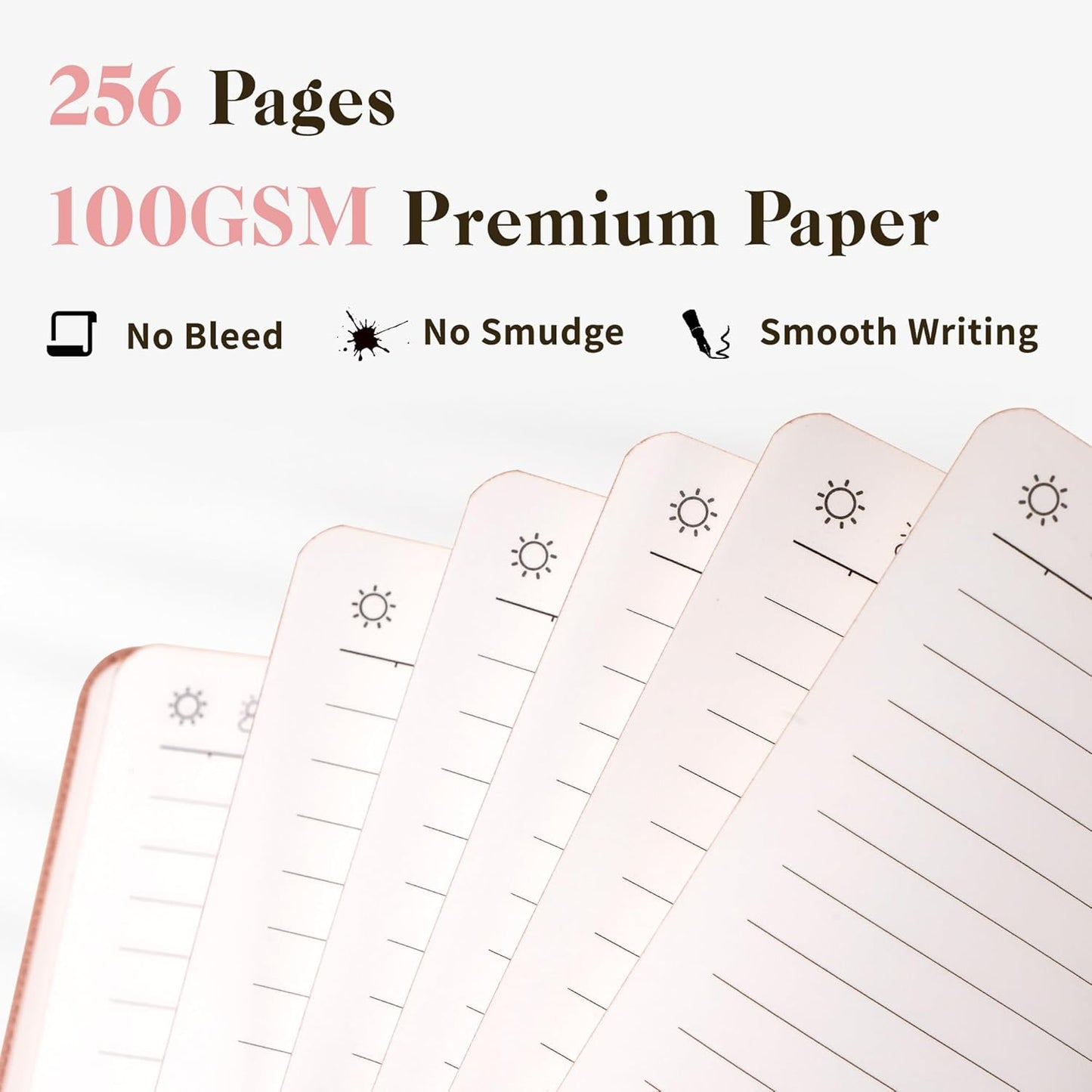 CAGIE Lined Journal for Men Women, Tree Growth Ring Leather Bound Journal Notebook, 256 Pages 100 GSM Journals for Writing, A5 Hardcover Journaling Notebooks for Work, Note Taking