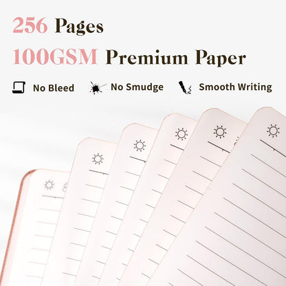 CAGIE Lined Journal for Men Women, Tree Growth Ring Leather Bound Journal Notebook, 256 Pages 100 GSM Journals for Writing, A5 Hardcover Journaling Notebooks for Work, Note Taking