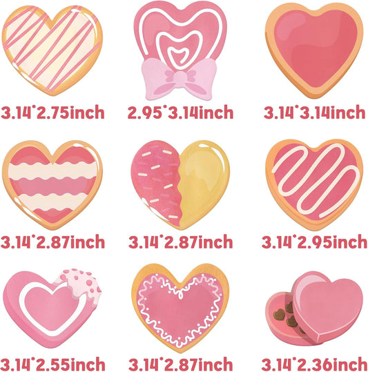 9 Packs Dessert Sticky Notes Sweet Heart Dessert Chocolate Cookie Self-Adhesive Writing Notepads Memo Pads Office School Stationery Supplies Party Favors Classroom Exchange Gifts, 270 Sheets