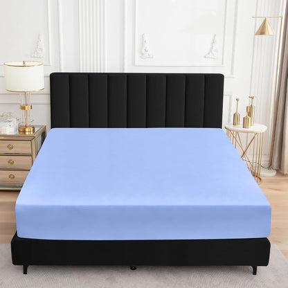 Sufdari Mattress Protector,Waterproof 18" Deep Pocket Mattress Cover Fitted Sheet Style with Elastic Rubber Band,Washable and Easy Care-Black,Queen