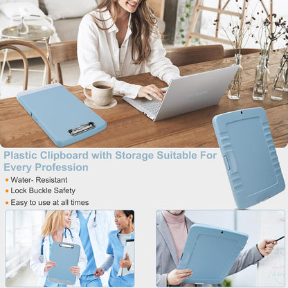 SFLHHDM Purple Clipboard, Clip Boards 8.5x11, Teacher Clipboards with Storage, Plastic Clipboard with Pen Holder, Clipboards Storage for Women Teachers Work, School & Office Supplies