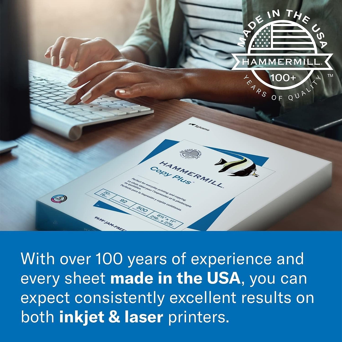 Hammermill 8.5-inch x 11-inch Premium Color Copy Paper, 28 lbs., 100 Brightness, 2500 Sheet/Carton (102450)