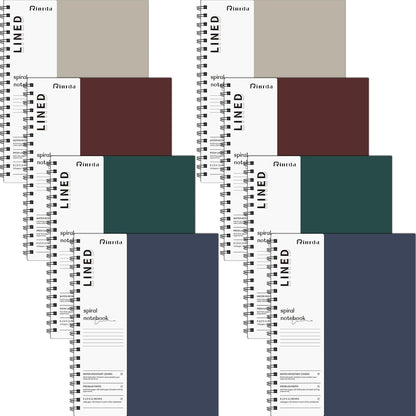 Lined Notebook Spiral Notebook 8.5" x 11"-4 Pack Large Journal Hardcover Notebook 7mm College Ruled Notebook 120 Pages 100 GSM Thick Hardcover Journal for School (LINED, Mult-color)