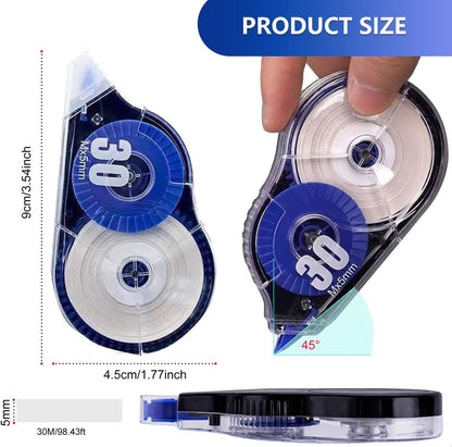 Correction Tape, 10 Pack 33Ft White Correction Tape Roll Easy-to-Use Applicator for Instant Corrections, Ideal for School, Home, and Office Supplies