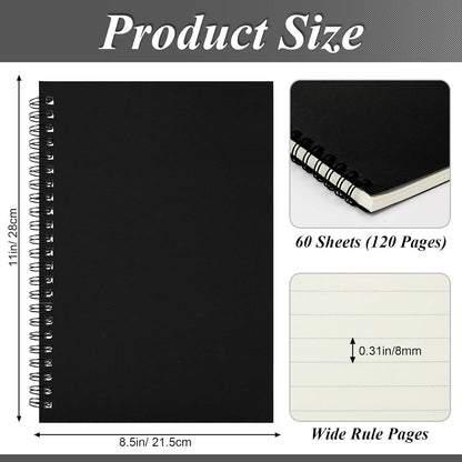 Leelosp 12 Pack Small Spiral Notebook Lined Spiral Journal College Ruled Notebook Wire Bound Kraft Cover, 120 Pages for Work (Multicolor,5.5 x 8.3 Inch)