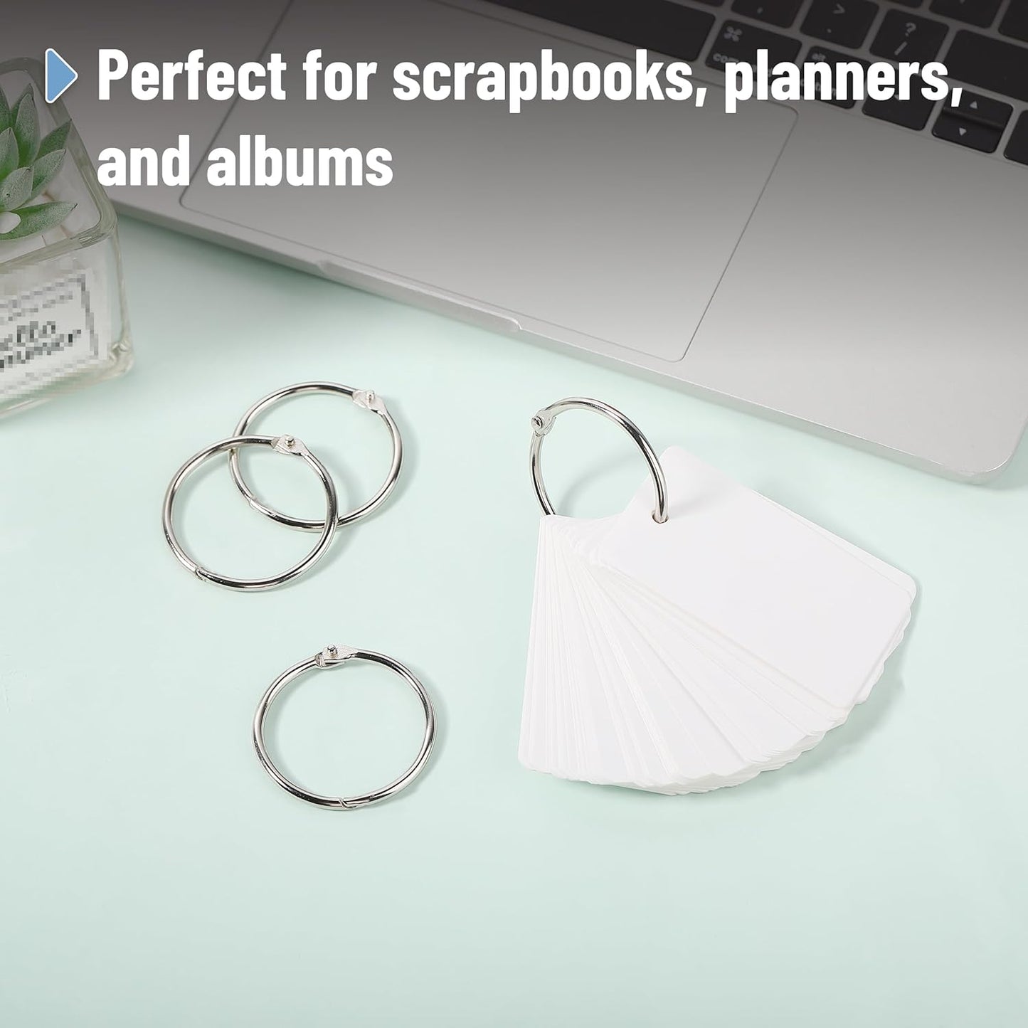 Mr. Pen- Loose Leaf Binder Book Rings, 5 Assorted Sizes (0.6", 1", 1.2", 1.5",2"), 36 Pack, Metal Binder Rings for Index Cards, Keychains, School, Home, Office, Silver