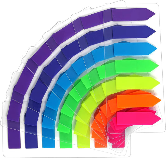 moinkerin 980 Pcs Sticky Notes Flags, 7 Color Index Tabs Index Flag Bright Colors Page Index Stickers Translucent Page Makers for Page Bookmarks