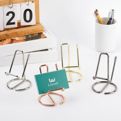 Business Card Holder for Desk, Cute Metal Card Organizers and Office Desk Accessories for Men and Women (Golden)