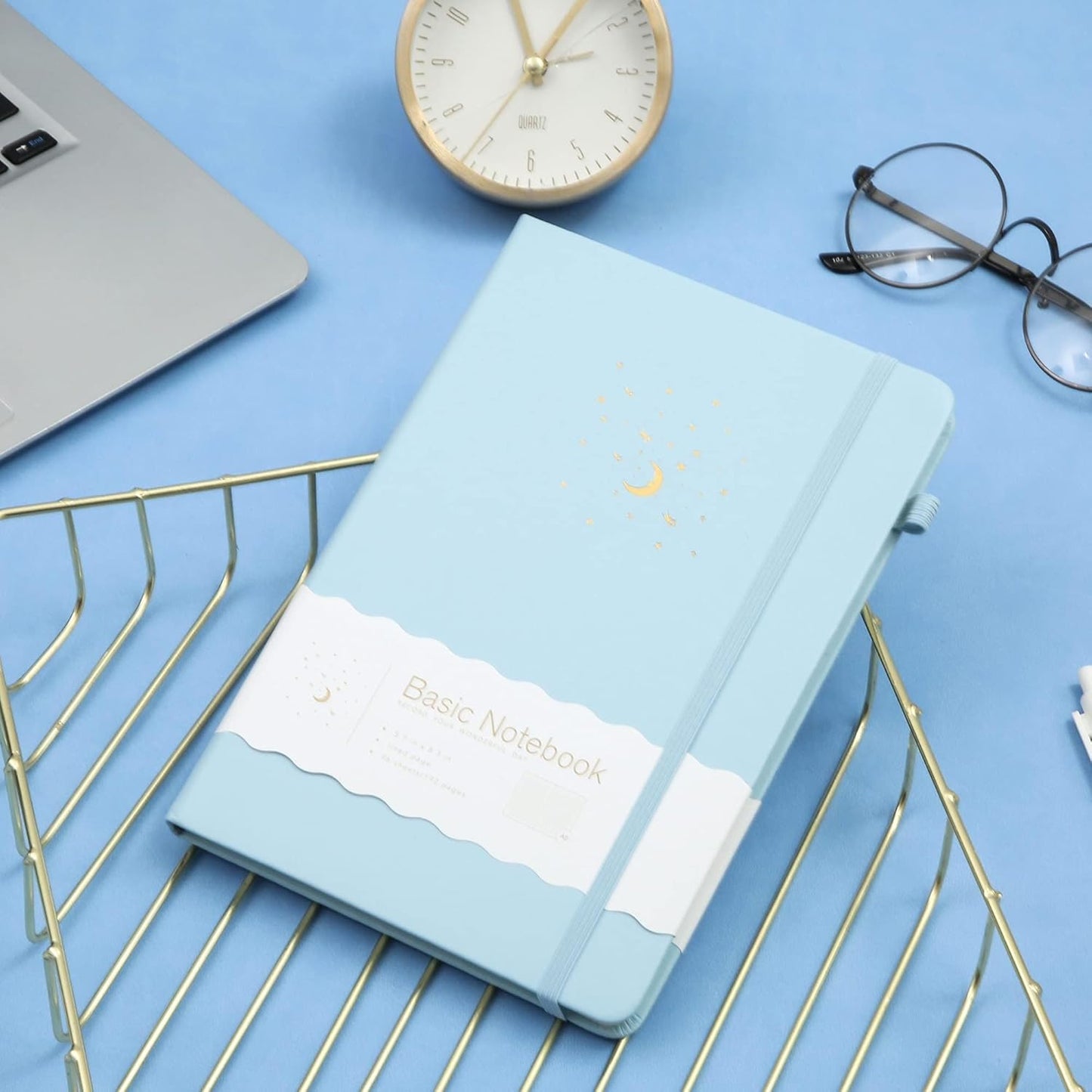 CAGIE Journal Notebook for Women Men, Hardcover Lined Notebooks Journals for Writing Work Journaling Note Taking Diary with Pen Loop (Black Ruled), Gifts, 5.7" x 8.3", 196 Pages