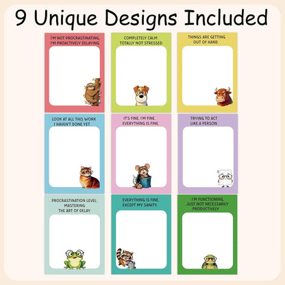 Dumpster Fire Sticky Notes 9 Pack, Funny Dumpster Fire Notepads for Work Stress Relief, Cute Self-Stick Memo Note Pads for Office, Humorous Gifts for Coworkers Students School Office Supplies 3×3 Inch