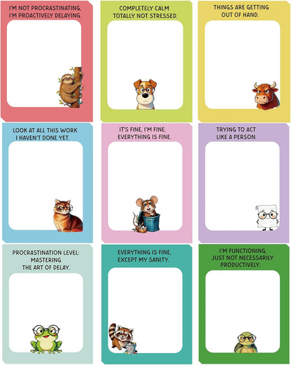 Dumpster Fire Sticky Notes 9 Pack, Funny Dumpster Fire Notepads for Work Stress Relief, Cute Self-Stick Memo Note Pads for Office, Humorous Gifts for Coworkers Students School Office Supplies 3×3 Inch