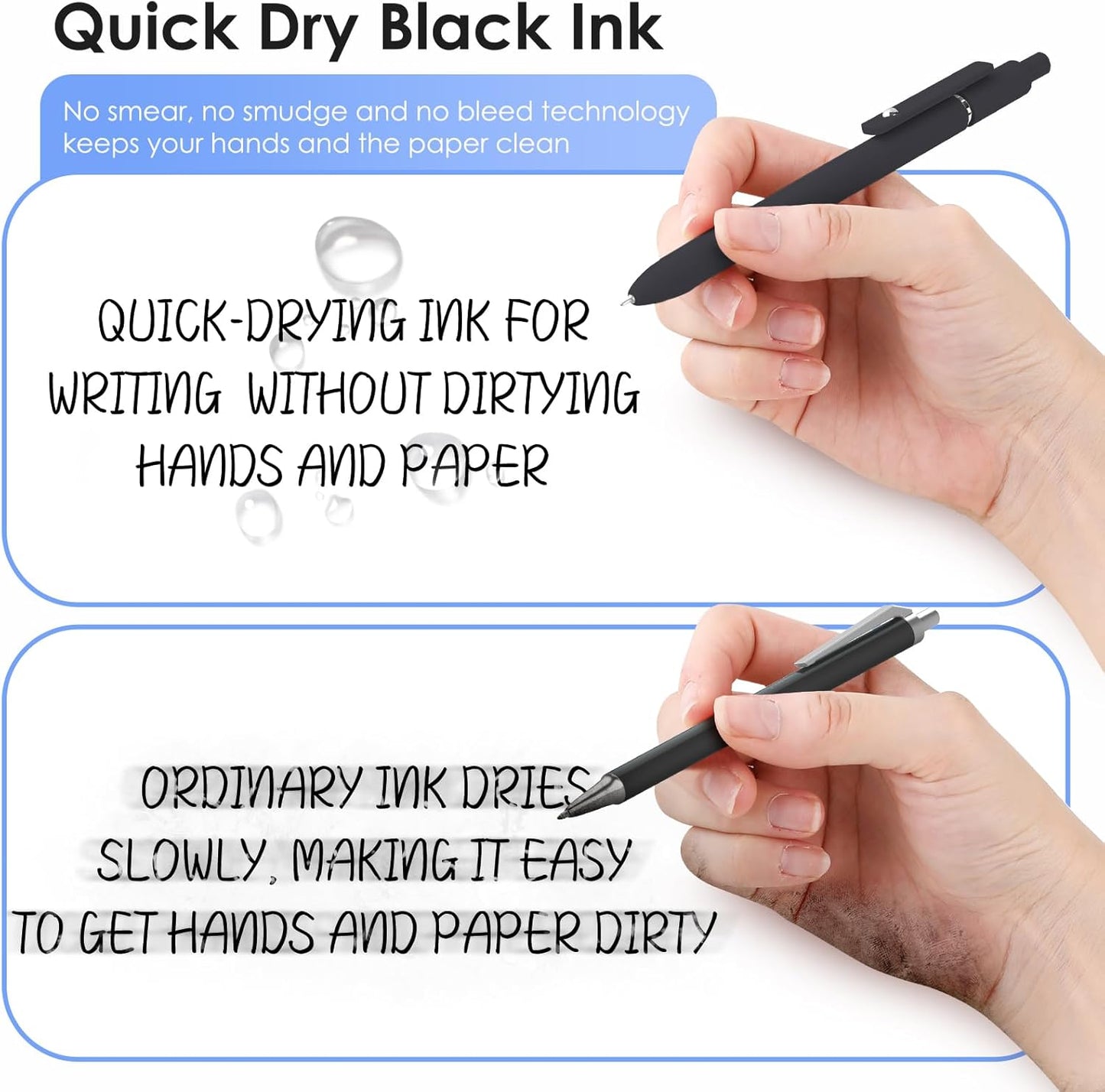 Donyang Gel Pens, 7pcs 0.5mm Black Ink Pens Quick Dry Fine Point Smooth Writing Pens for Journaling Note Taking, Cute Nurse Teacher Work Desk Accessories Office School Supplies Gifts for Women Men