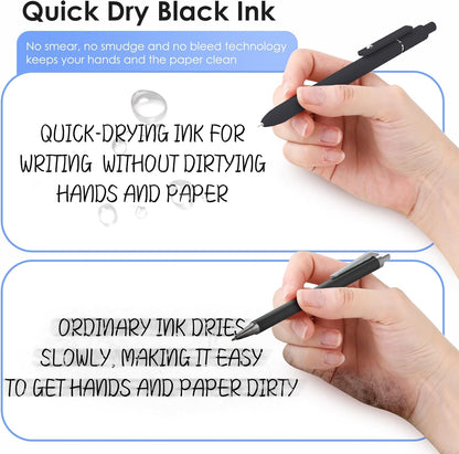 Donyang Gel Pens, 7pcs 0.5mm Black Ink Pens Quick Dry Fine Point Smooth Writing Pens for Journaling Note Taking, Cute Nurse Teacher Work Desk Accessories Office School Supplies Gifts for Women Men
