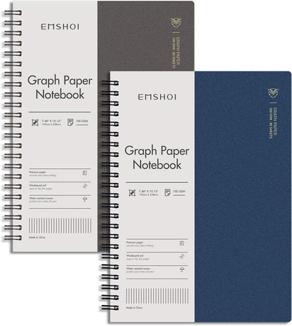 EMSHOI Dotted Journal Spiral Notebook 5.7" x 8.22" - 4 Pack 640 Pages 100gsm Thick Paper, A5 Dot Grid Notebook, Plastic Hardcover Dotted Notebook for Journaling Writing