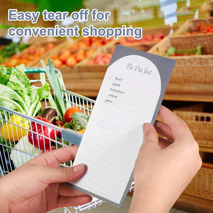 Thboxes 4 Pack Magnetic Note Pad for Fridge with Pen Holder, Totally 200 Sheets Grocery List Magnet Pad for Refrigerator Magnetic Shopping List Pad（Fruit Design）