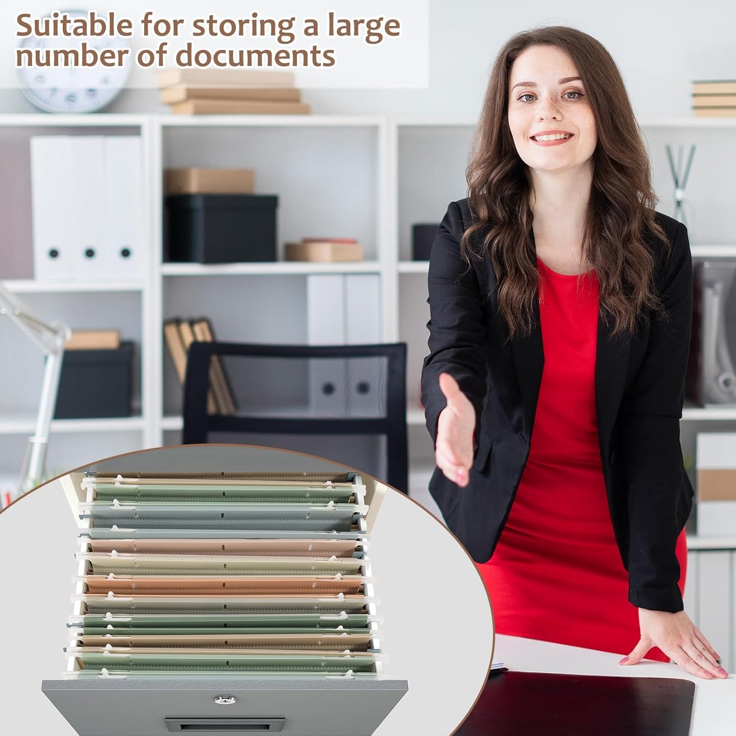 8Pack Plastic 4" Expanding Extra Capacity Hanging File Folder Heavy Duty Letter Size 11.8 x 9.4 inches Filing Cabinet Organizer Accordian Pocket for Legal Office Files Document (Morandi)