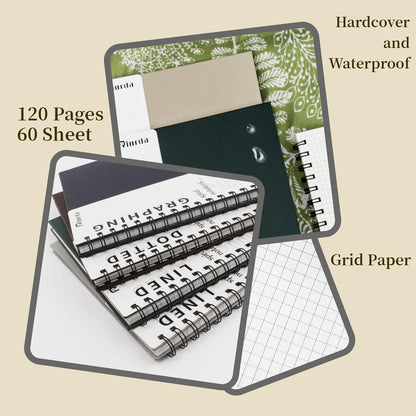 Lined Notebook Spiral Notebook 8.5" x 11"-4 Pack Large Journal Hardcover Notebook 7mm College Ruled Notebook 120 Pages 100 GSM Thick Hardcover Journal for School (LINED, Mult-color)