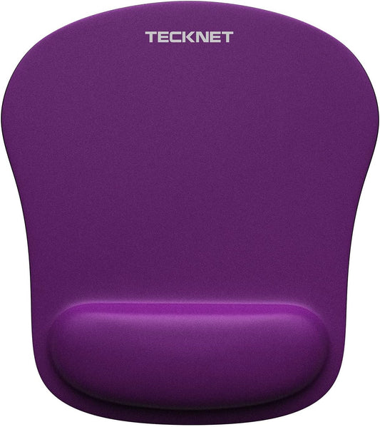 TECKNET Mouse Pad with Wrist Support, Ergonomic Gaming Mouse Pad Pain Relief, Portable Comfortable Mousepad for Computer, Laptop, Office, Home and Travel, Non-Slip Base, Waterproof Surface, Black