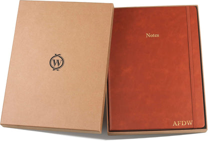Wykeham's Executive Notebook – 8.5" x 12" – Customization Available (Personalized Black – Lined)